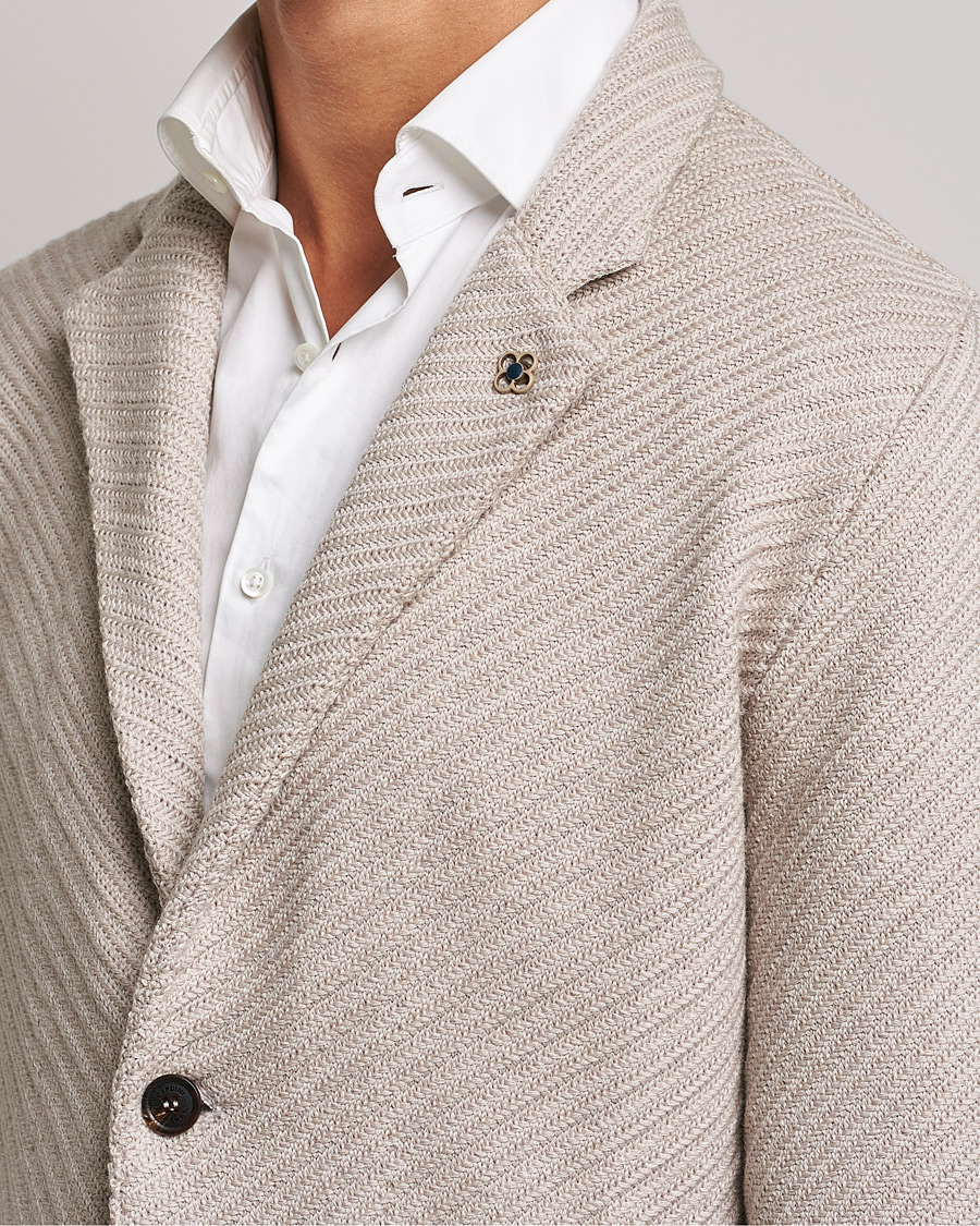 Mies | Pikkutakit | Lardini | Structured Knitted Wool Blazer Beige