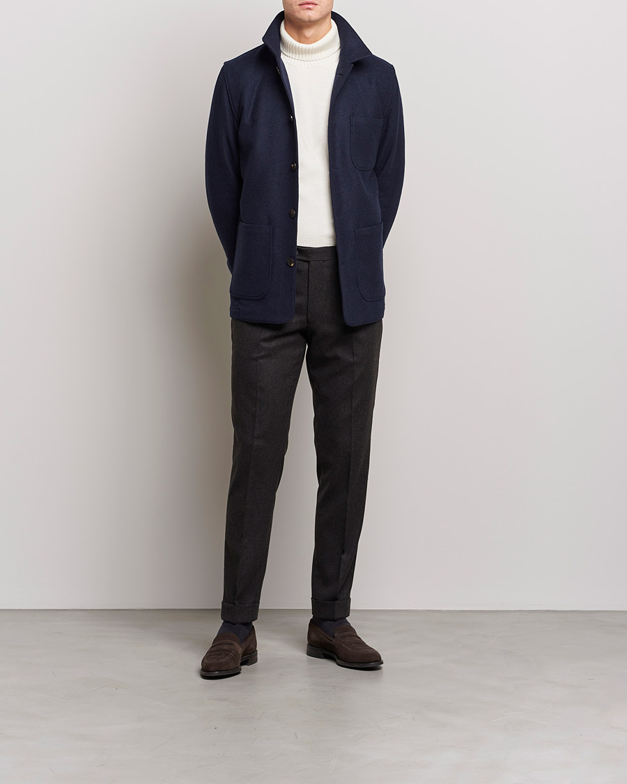 Mies | Lardini | Lardini | Wool/Cashmere Shirt Jacket Navy