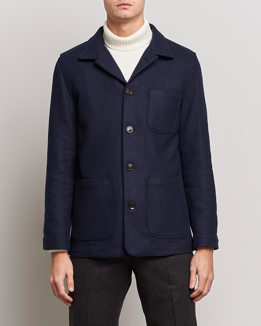 Mies | Kauluspaidat | Lardini | Wool/Cashmere Shirt Jacket Navy