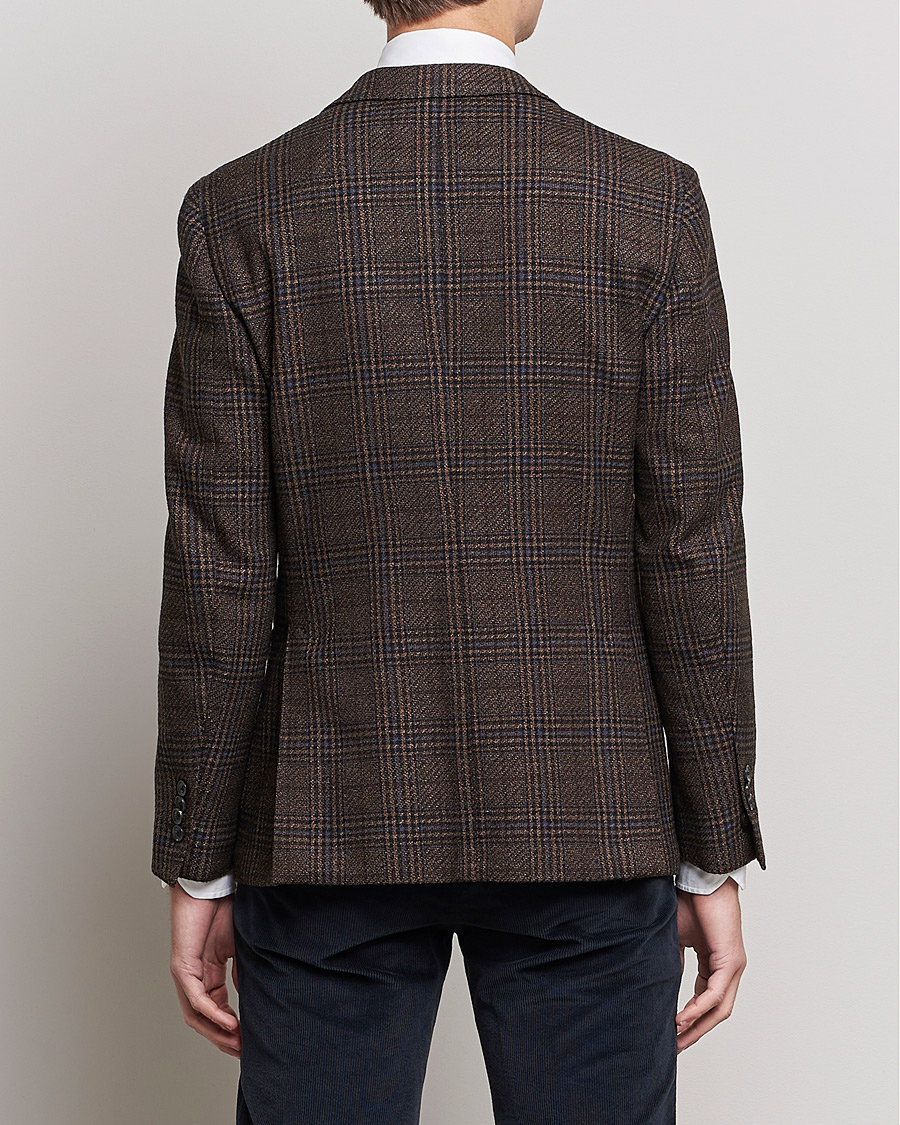 Mies | Pikkutakit | Lardini | Checked Patch Pocket Wool/Silk Blazer Brown