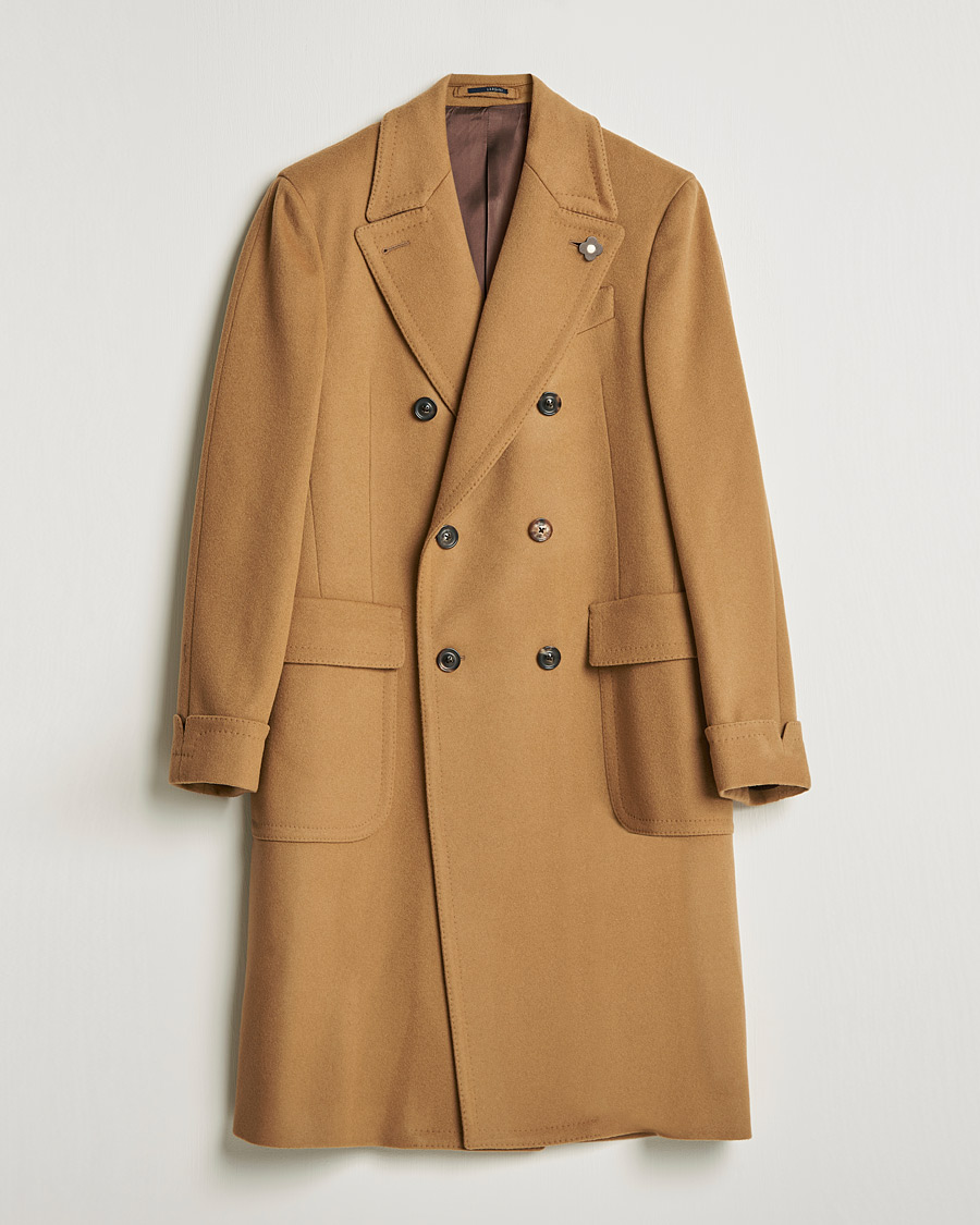Mies | Takit | Lardini | Ulster Double Breasted Wool Coat Camel