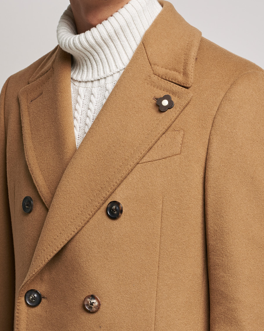 Mies | Takit | Lardini | Ulster Double Breasted Wool Coat Camel