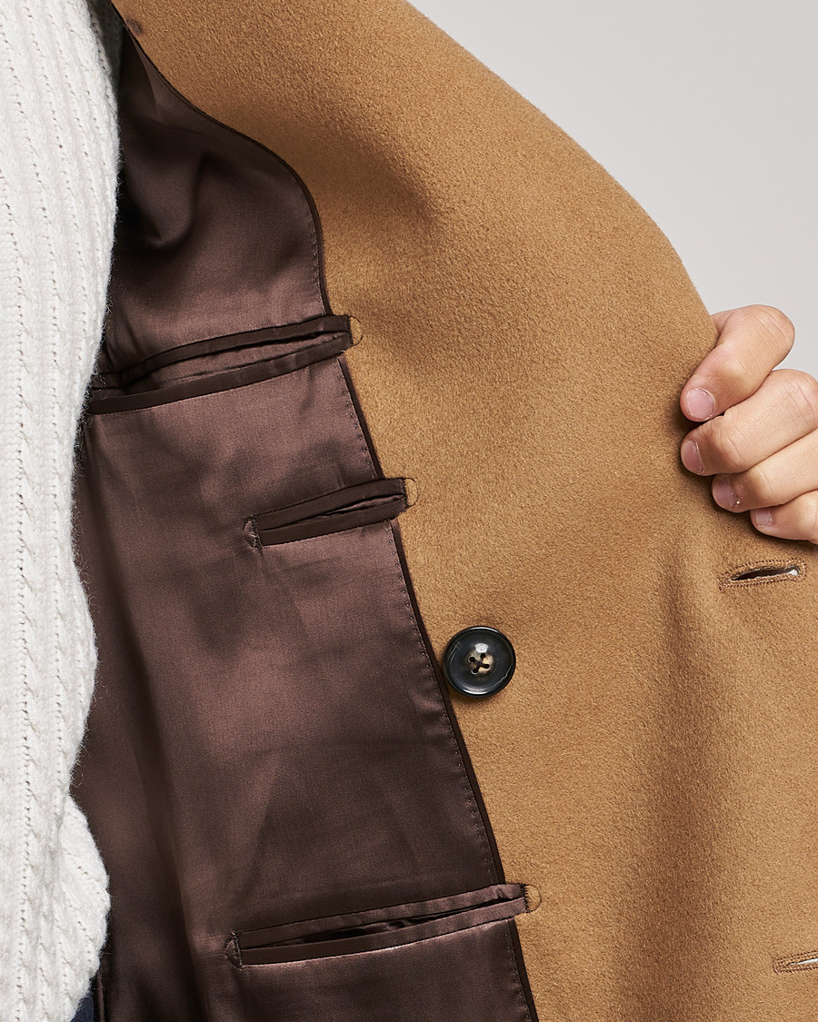 Mies | Takit | Lardini | Ulster Double Breasted Wool Coat Camel