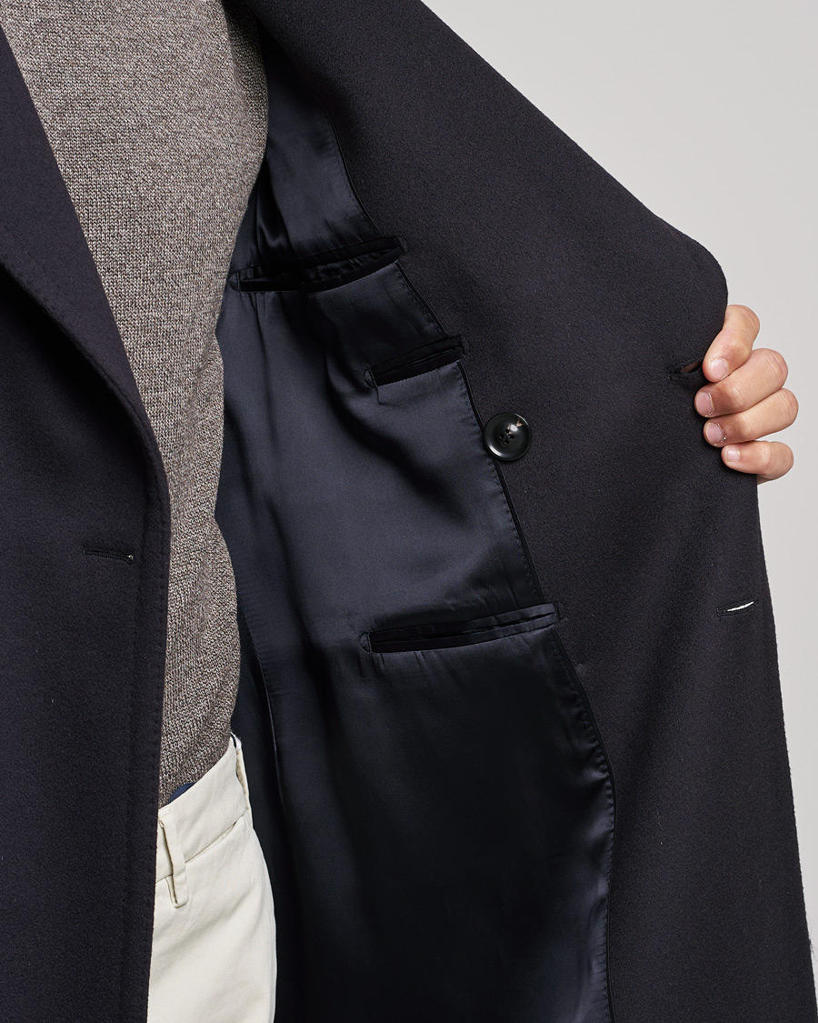 Mies | Takit | Lardini | Ulster Double Breasted Wool Coat Navy