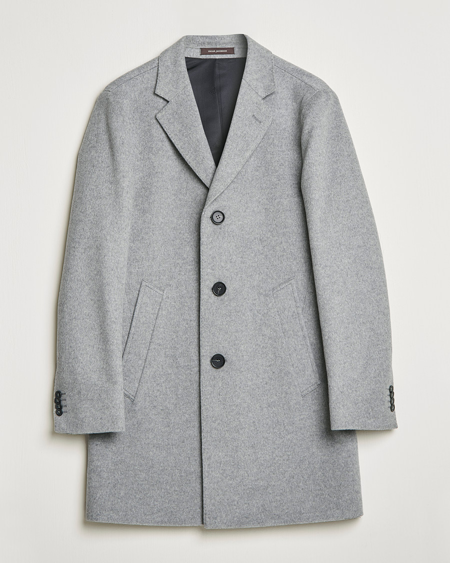 Mies | Takit | Oscar Jacobson | Storvik Wool/Cashmere Coat Light Grey