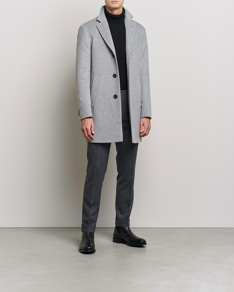 Mies | Takit | Oscar Jacobson | Storvik Wool/Cashmere Coat Light Grey
