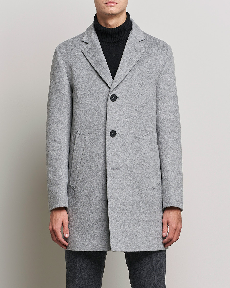 Mies | Takit | Oscar Jacobson | Storvik Wool/Cashmere Coat Light Grey
