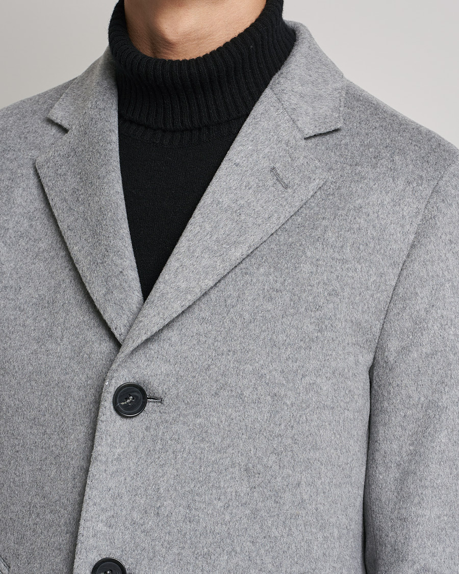 Mies | Takit | Oscar Jacobson | Storvik Wool/Cashmere Coat Light Grey