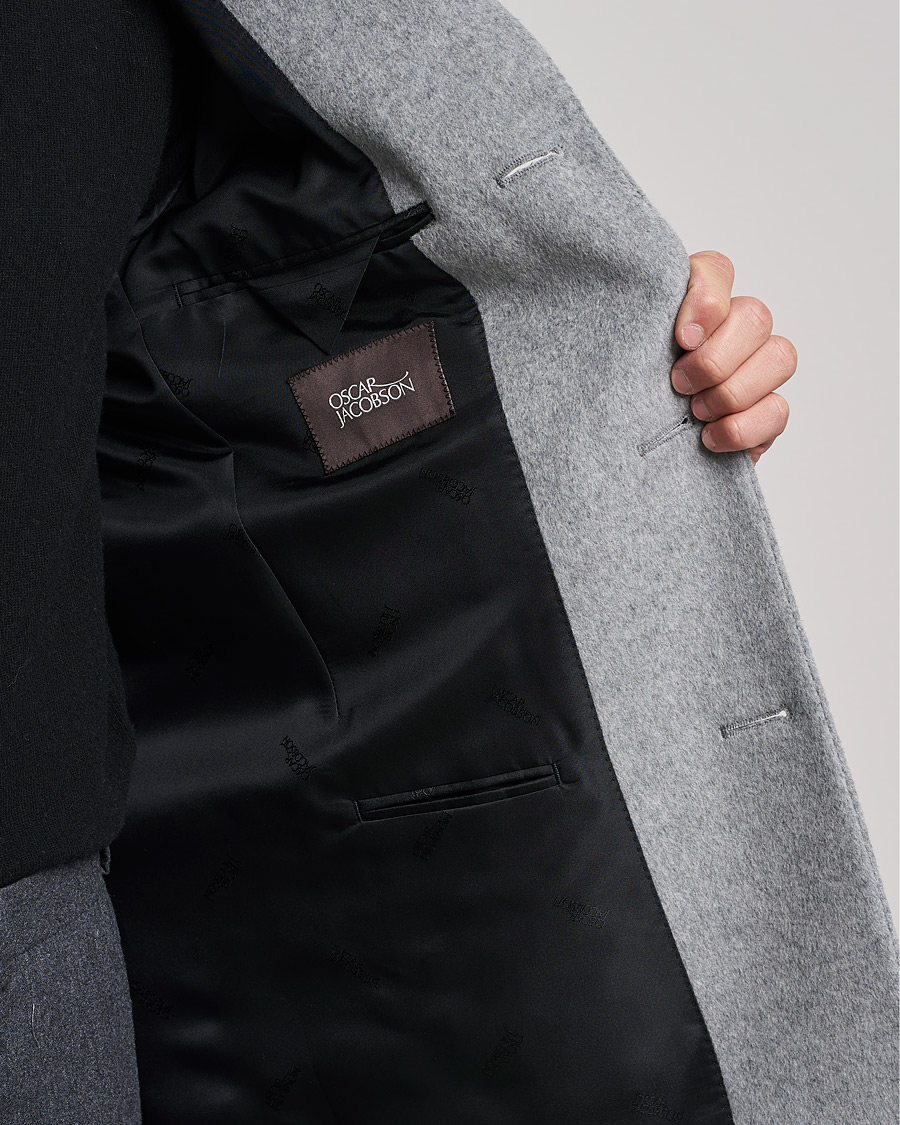 Mies | Takit | Oscar Jacobson | Storvik Wool/Cashmere Coat Light Grey