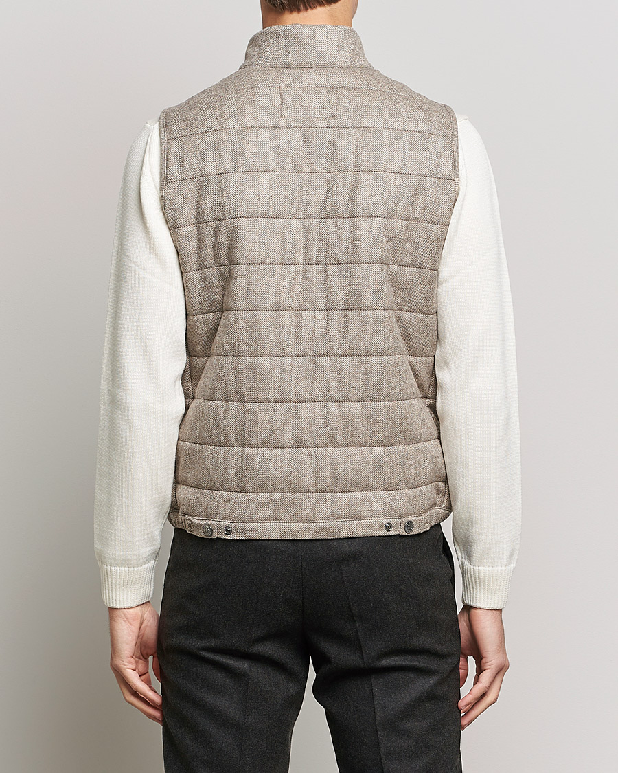 Mies | Takit | Oscar Jacobson | Liner EVO Wool Herringbone Waistcoat Beige