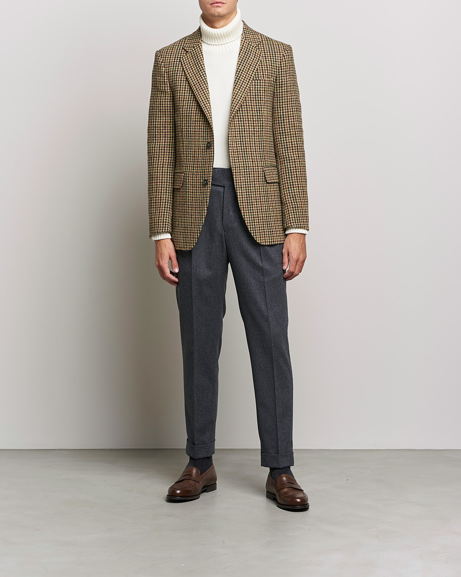 Mies | Pikkutakit | Oscar Jacobson | Freeman Moon Houndstooth Tweed Blazer Beige