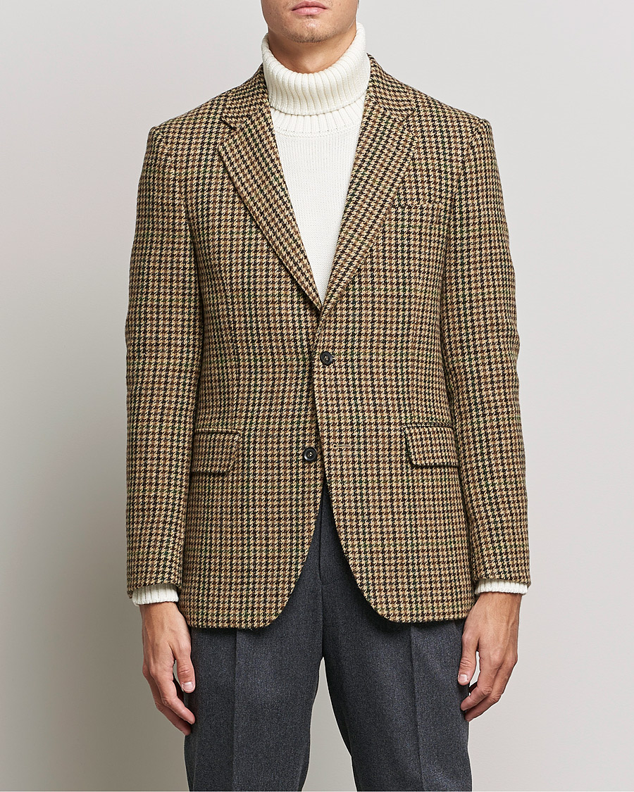 Mies | Pikkutakit | Oscar Jacobson | Freeman Moon Houndstooth Tweed Blazer Beige