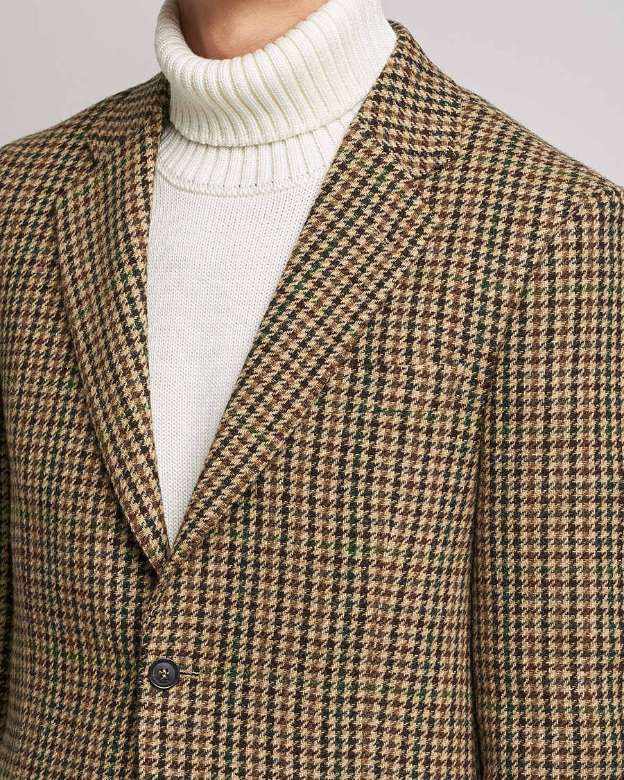 Mies | Pikkutakit | Oscar Jacobson | Freeman Moon Houndstooth Tweed Blazer Beige