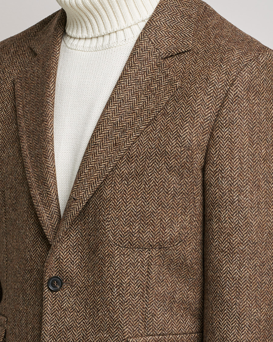 Mies | Pikkutakit | Oscar Jacobson | Fares Moon Herringbone Tweed Blazer Brown