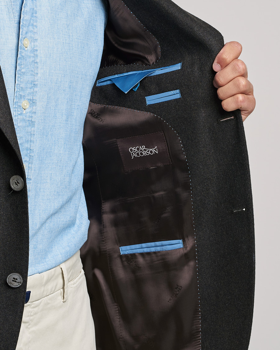Mies | Pikkutakit | Oscar Jacobson | Ego Wool Flannel Blazer Brown Melange