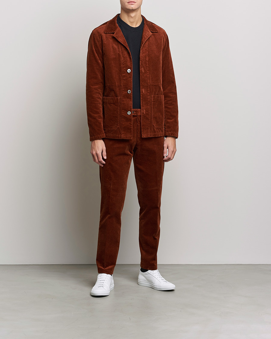 Mies | Housut | Oscar Jacobson | Denz Corduroy Trousers Orange