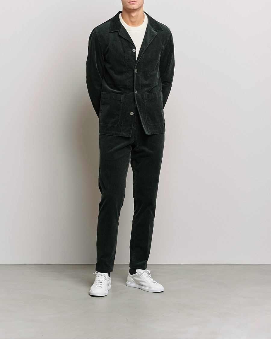 Mies | Housut | Oscar Jacobson | Denz Corduroy Trousers Bottle Green