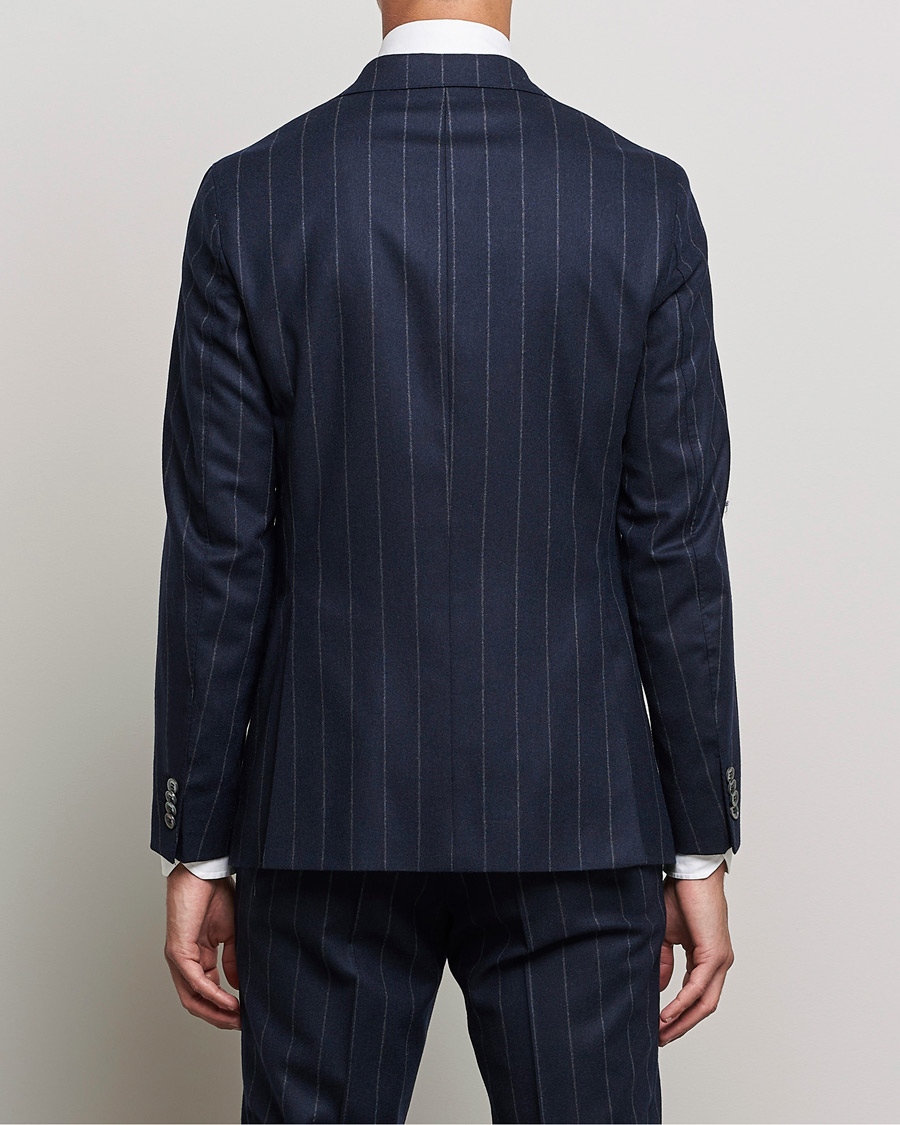 Mies | Puvut | Oscar Jacobson | Ego Pinstripe Wool Flannel Suit Navy