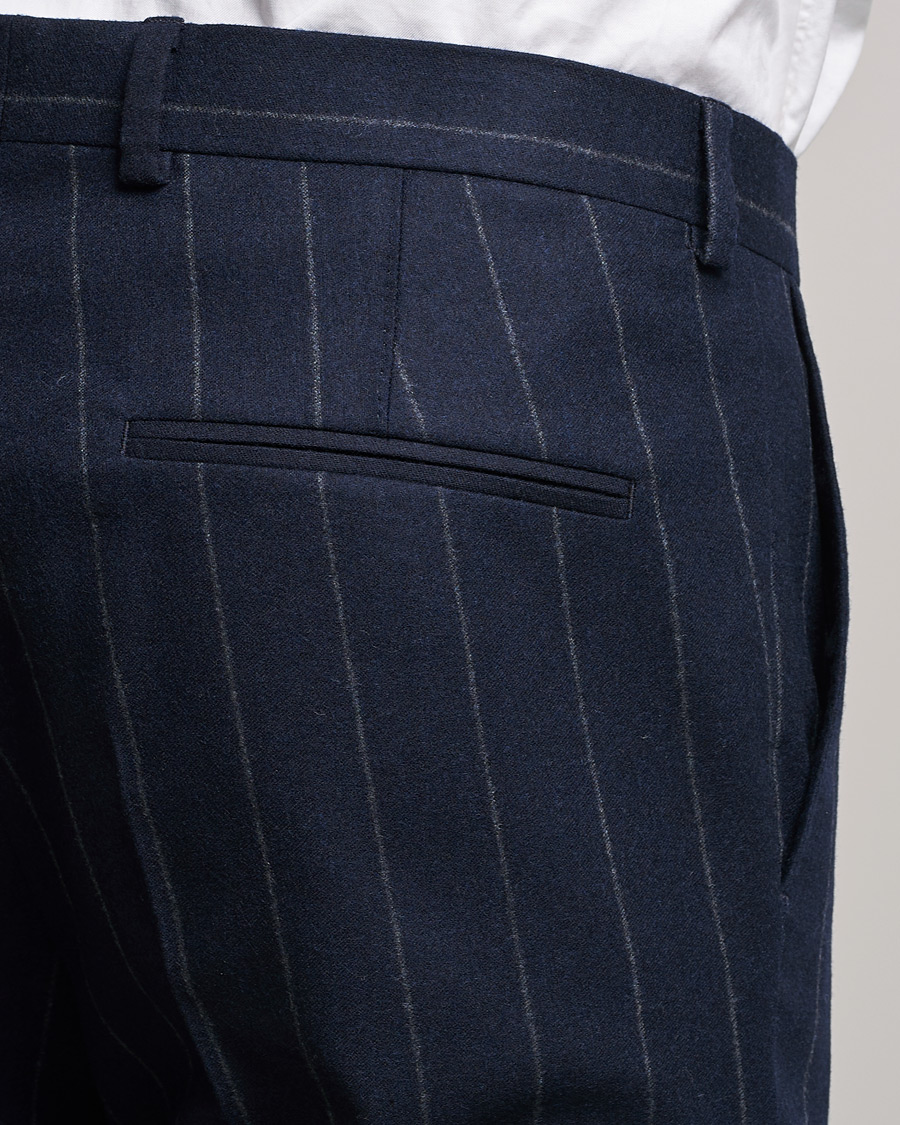 Mies | Puvut | Oscar Jacobson | Ego Pinstripe Wool Flannel Suit Navy