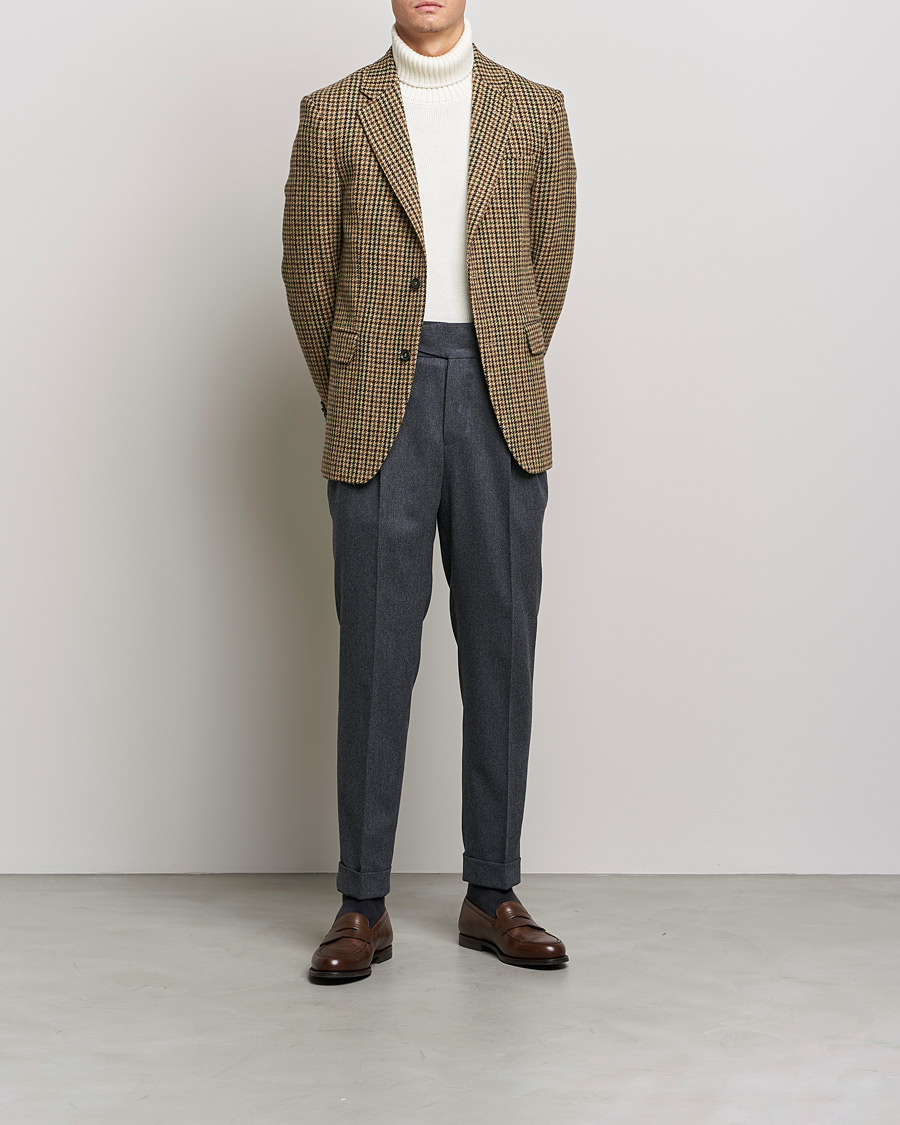 Mies | Flanellihousut | Oscar Jacobson | Gurkha Flannel Trousers Charcoal