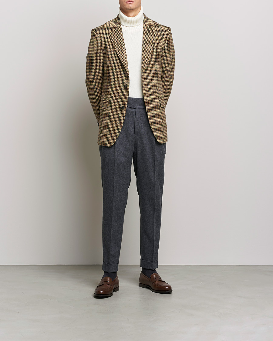 Mies | Housut | Oscar Jacobson | Gurkha Flannel Trousers Charcoal