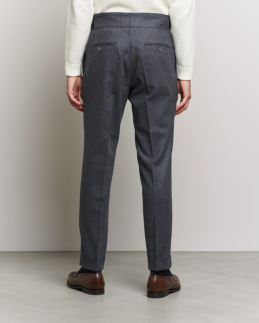 Mies | Housut | Oscar Jacobson | Gurkha Flannel Trousers Charcoal