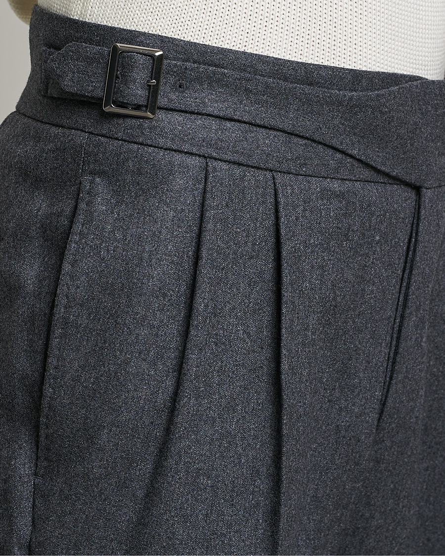 Mies | Housut | Oscar Jacobson | Gurkha Flannel Trousers Charcoal