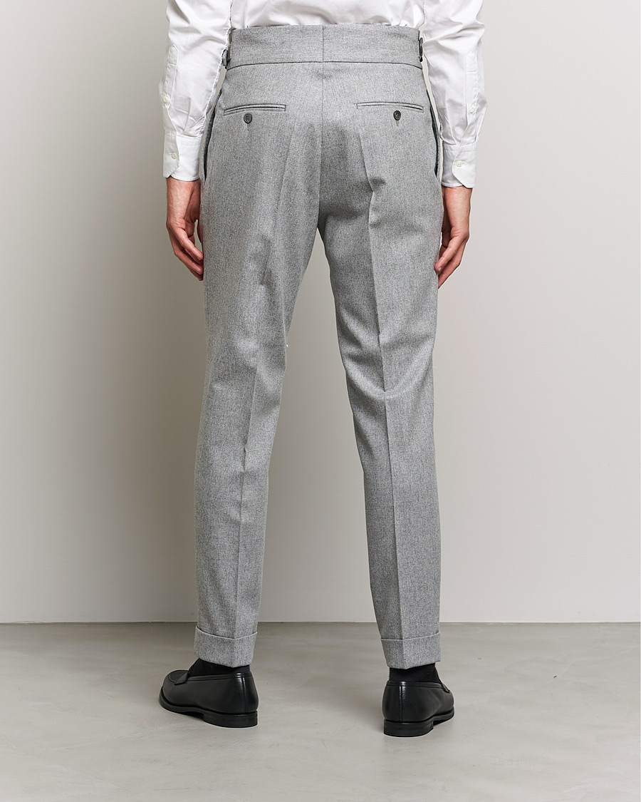 Mies | Housut | Oscar Jacobson | Gurkha Flannel Trousers Light Grey