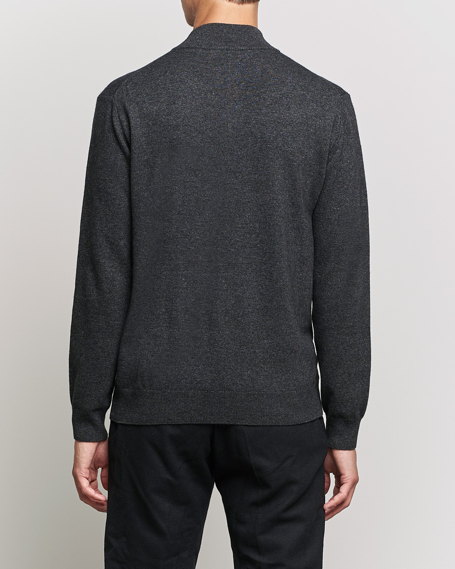 Mies | Puserot | Oscar Jacobson | Patton Wool/Cashmere Half Zip Charcoal