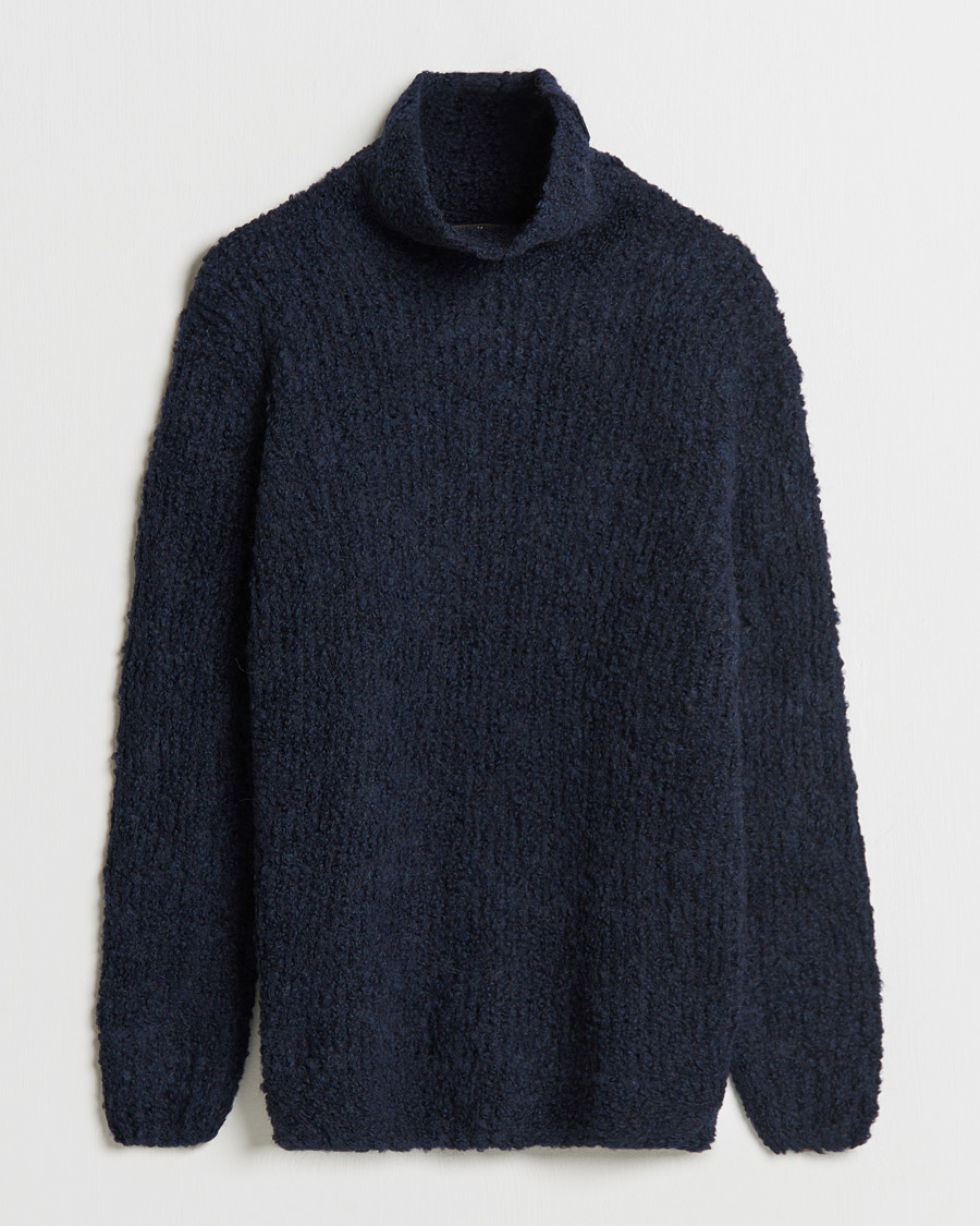 Mies | Puserot | Oscar Jacobson | Krister Wool/Alpaca Rollneck Navy