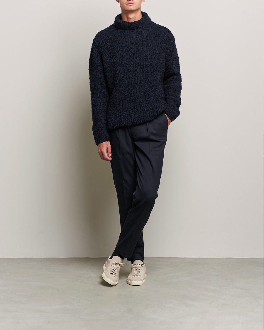 Mies | Puserot | Oscar Jacobson | Krister Wool/Alpaca Rollneck Navy