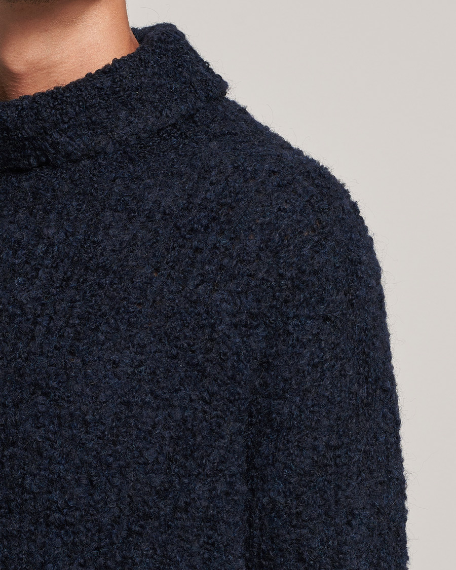Mies | Puserot | Oscar Jacobson | Krister Wool/Alpaca Rollneck Navy