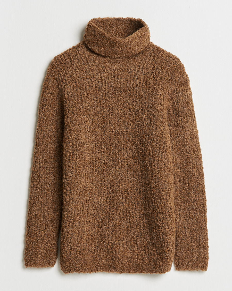 Mies | Puserot | Oscar Jacobson | Krister Wool/Alpaca Rollneck Dark Brown