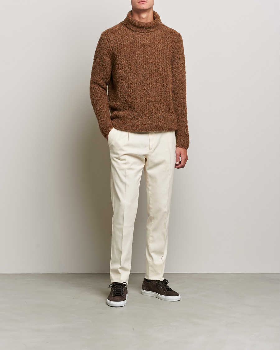 Mies | Puserot | Oscar Jacobson | Krister Wool/Alpaca Rollneck Dark Brown