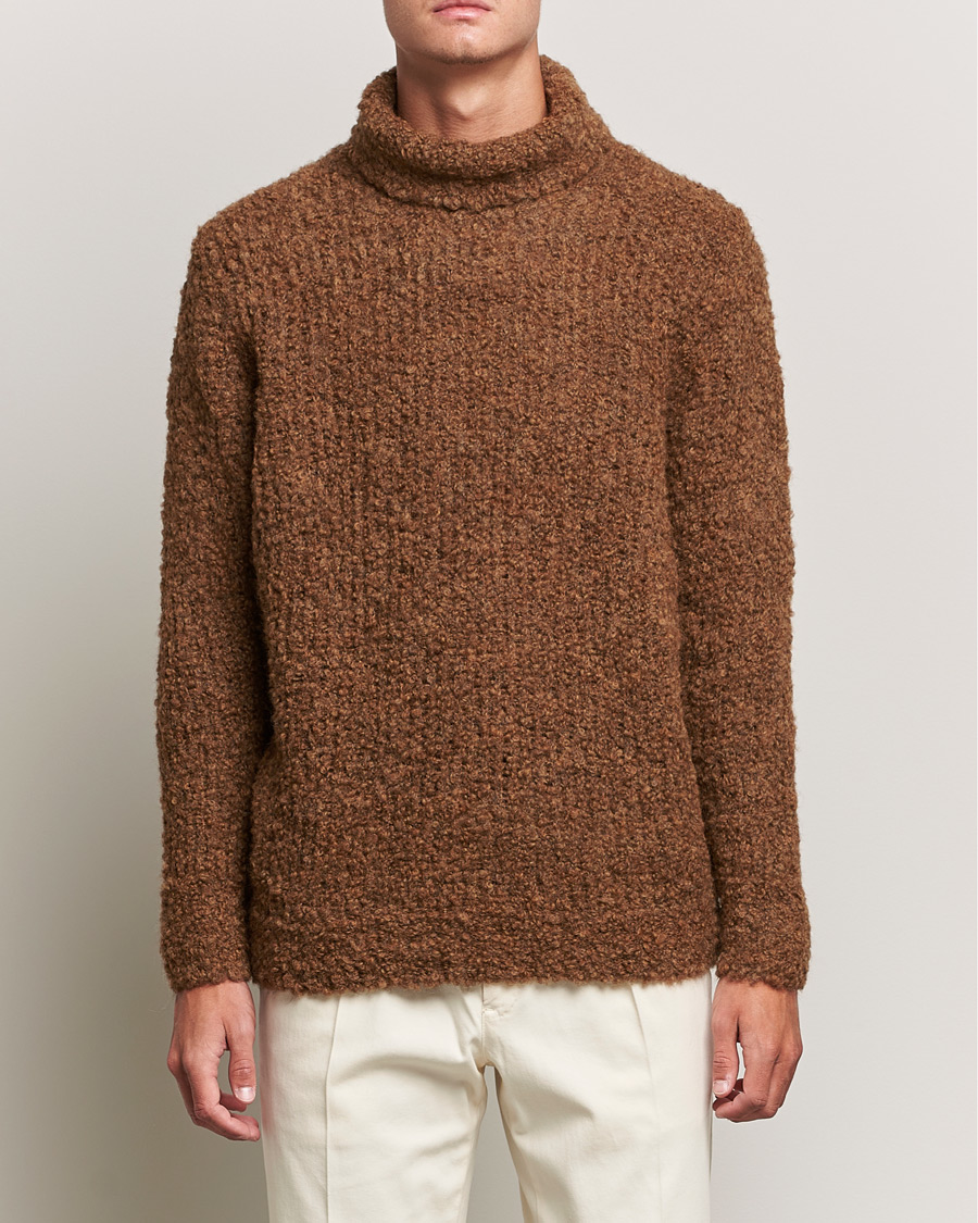 Mies | Puserot | Oscar Jacobson | Krister Wool/Alpaca Rollneck Dark Brown