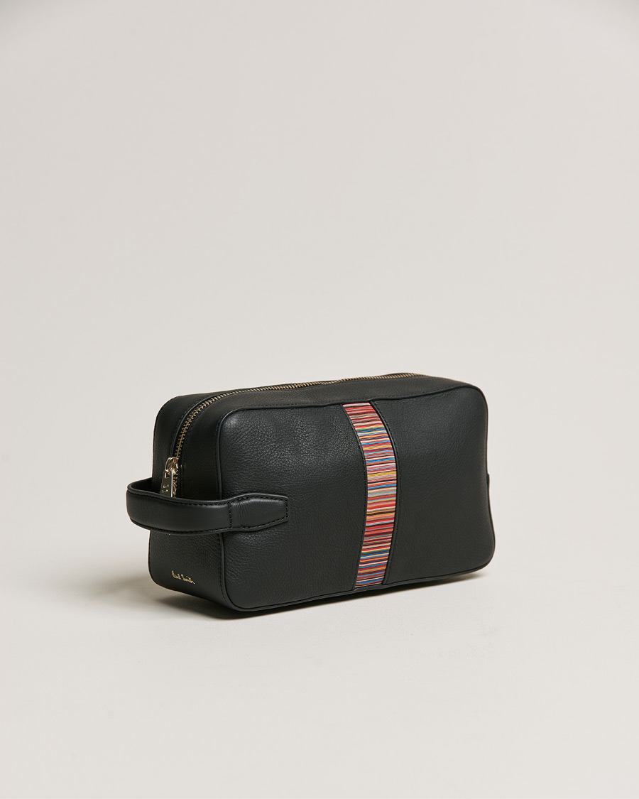 Mies |  | Paul Smith | Leather Stripe Washbag Black