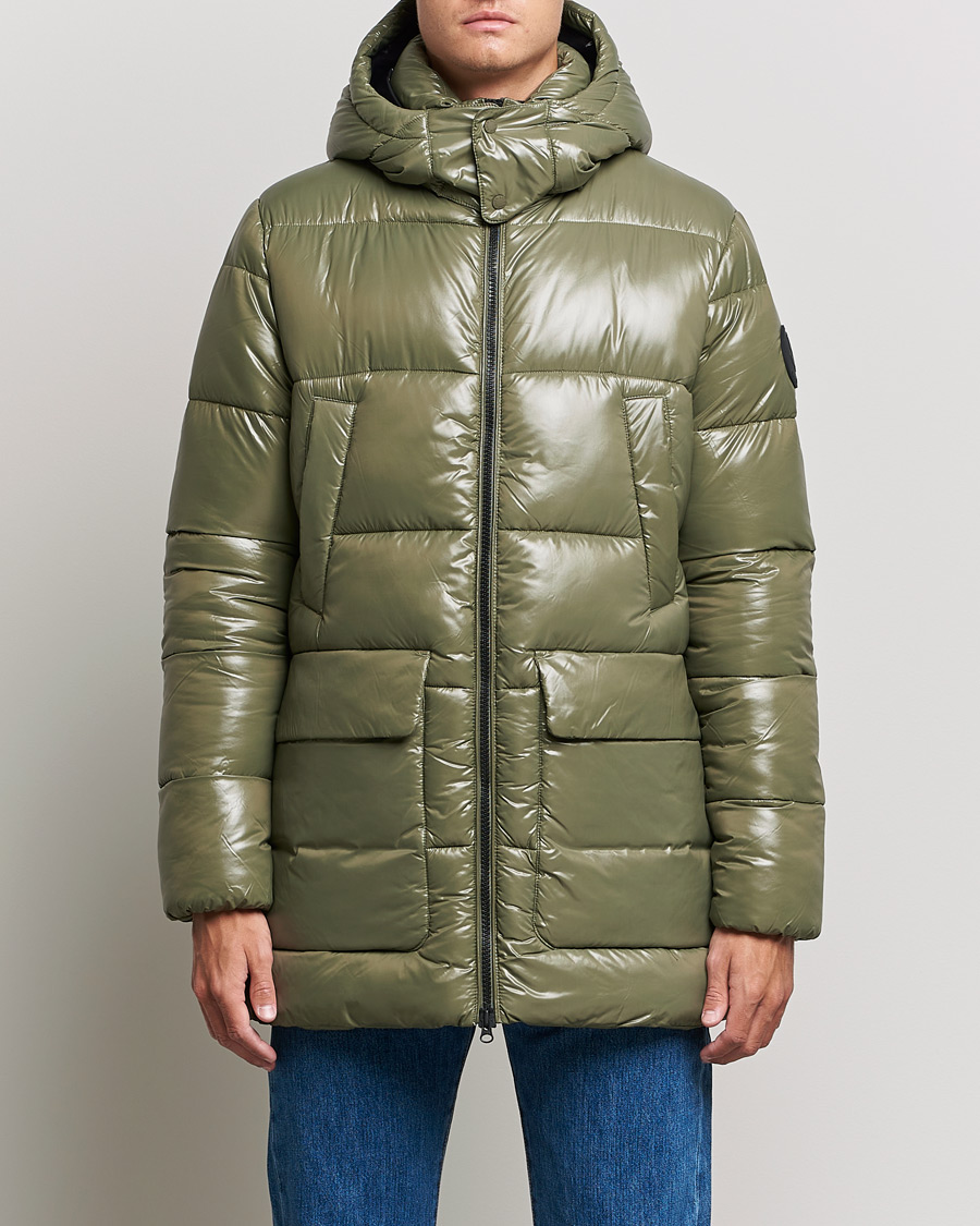 Mies | Takit | Save The Duck | Christian Long Padded Puffer Jacket Laurel Green