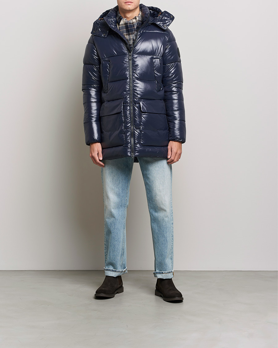 Mies | Takit | Save The Duck | Christian Long Padded Puffer Jacket Blue Black
