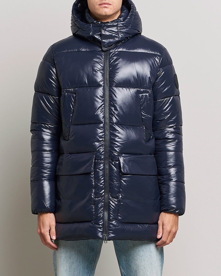 Mies |  | Save The Duck | Christian Long Padded Puffer Jacket Blue Black
