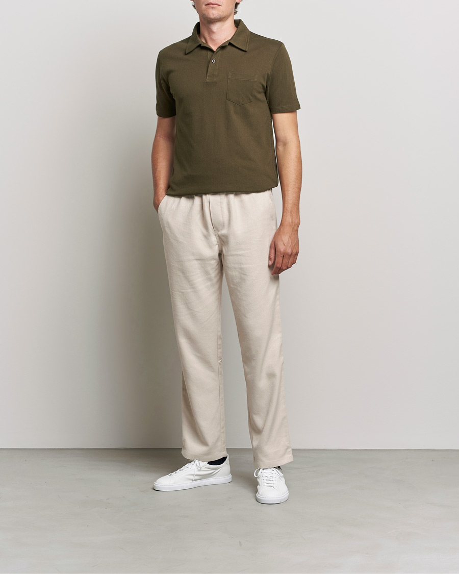Mies | Pikeet | Sunspel | Riviera Polo Shirt Dark Moss