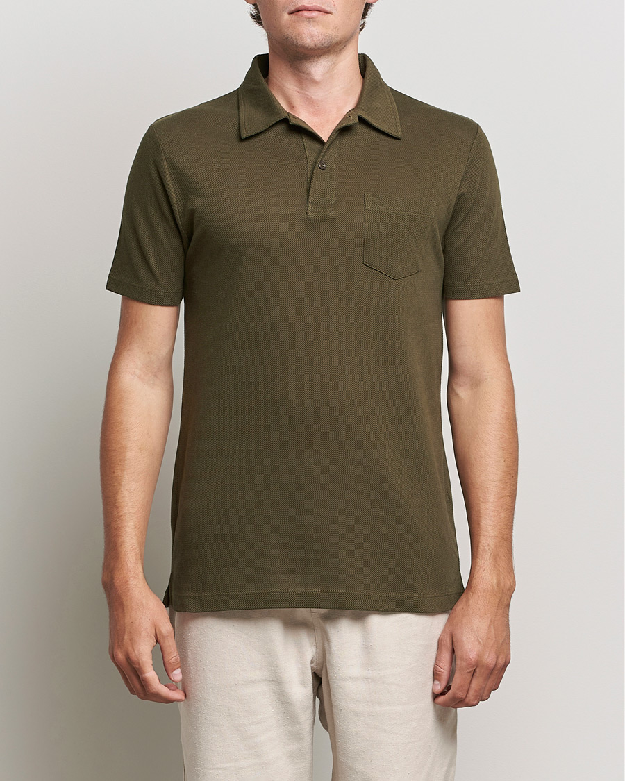 Mies | Pikeet | Sunspel | Riviera Polo Shirt Dark Moss