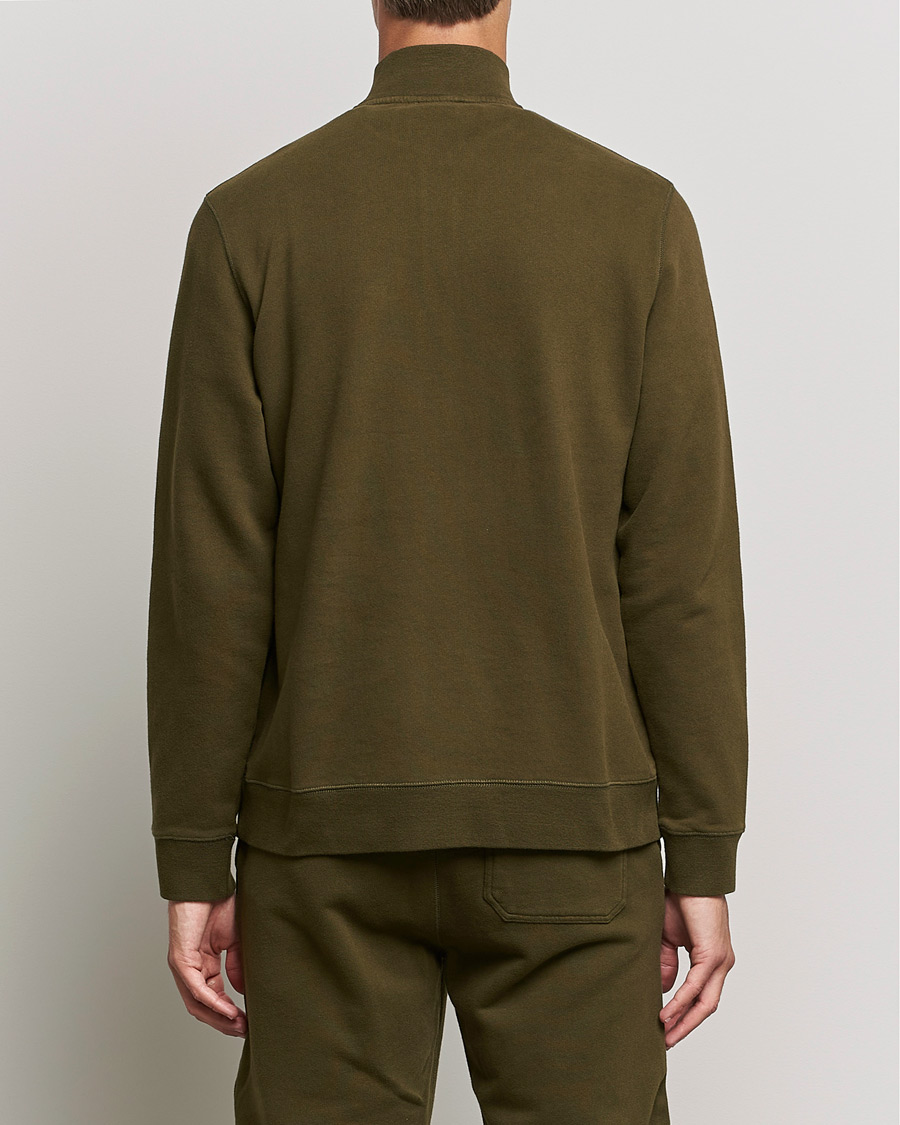 Mies | Puserot | Sunspel | Loopback Half Zip Sweatshirt Dark Moss