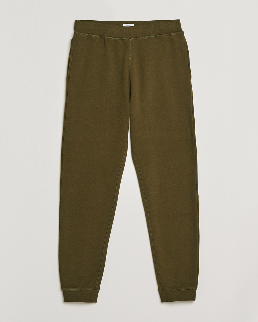 Mies | Housut | Sunspel | Cotton Loopback Track Pants Dark Moss