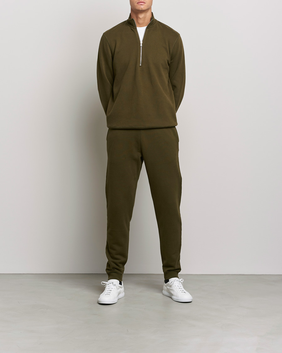 Mies | Housut | Sunspel | Cotton Loopback Track Pants Dark Moss