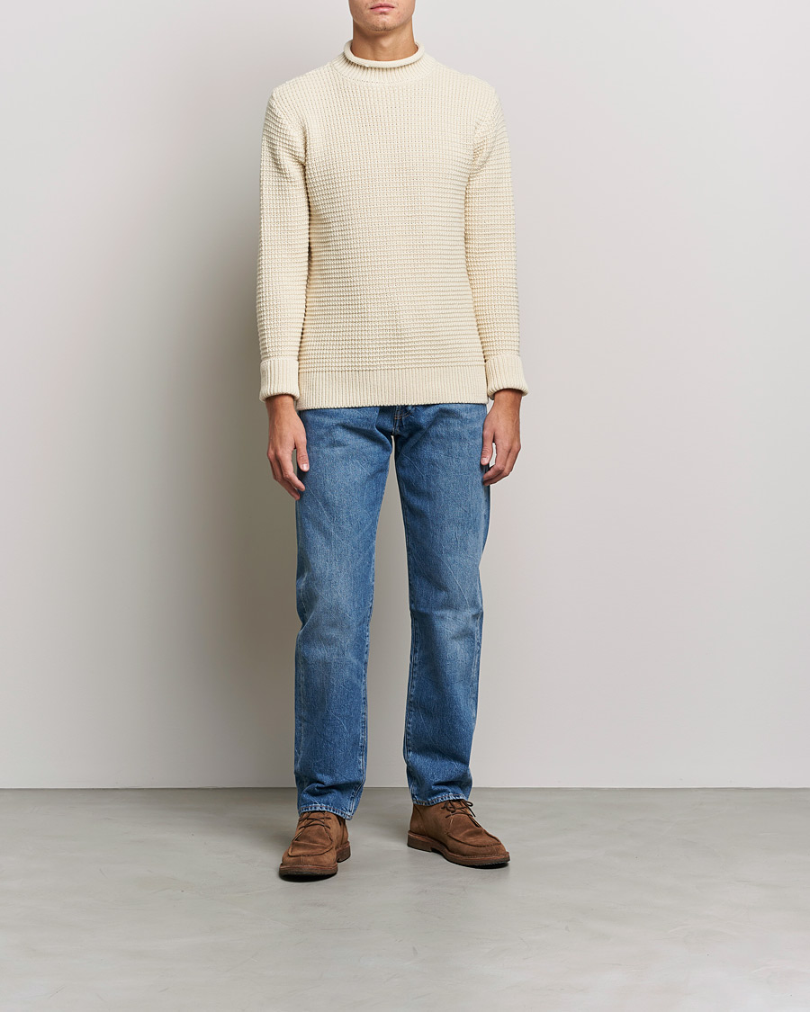Mies | Puserot | Sunspel | Fisherman Jumper Ecru
