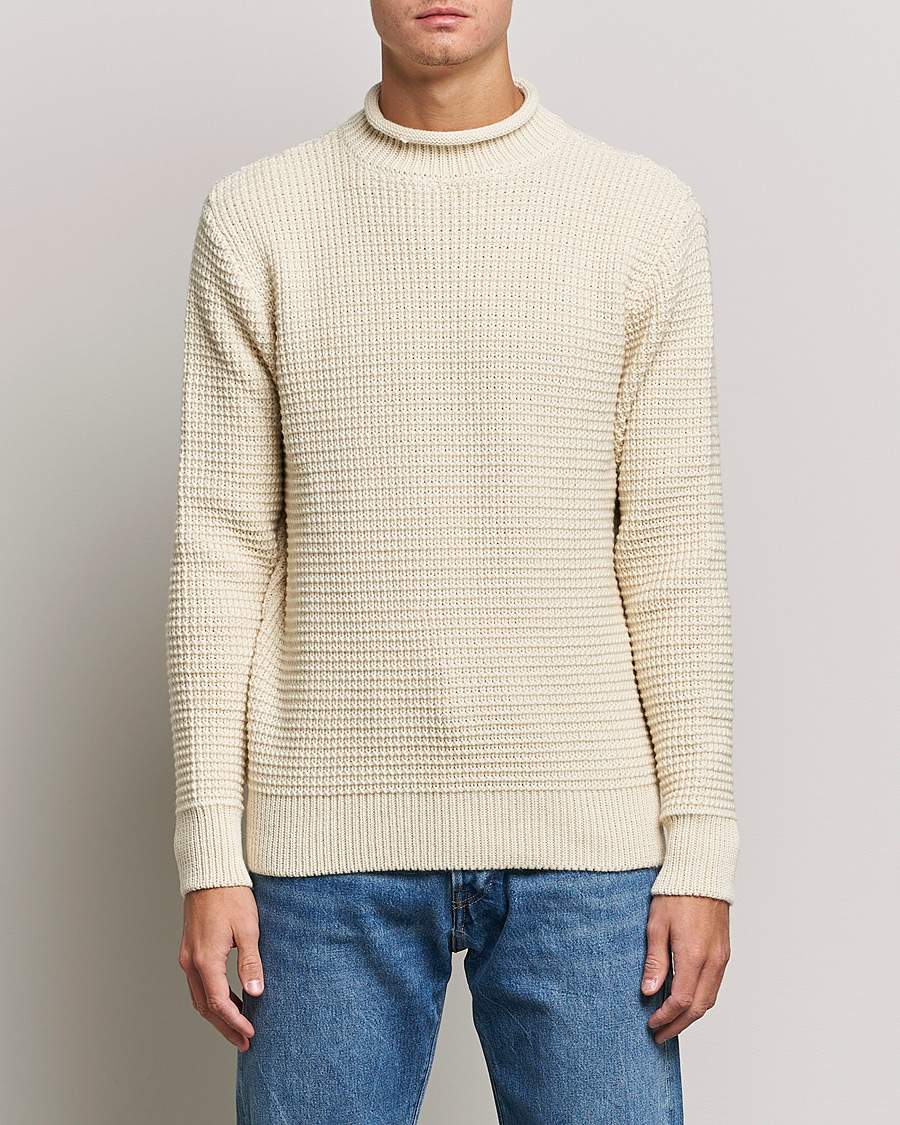 Mies | Puserot | Sunspel | Fisherman Jumper Ecru