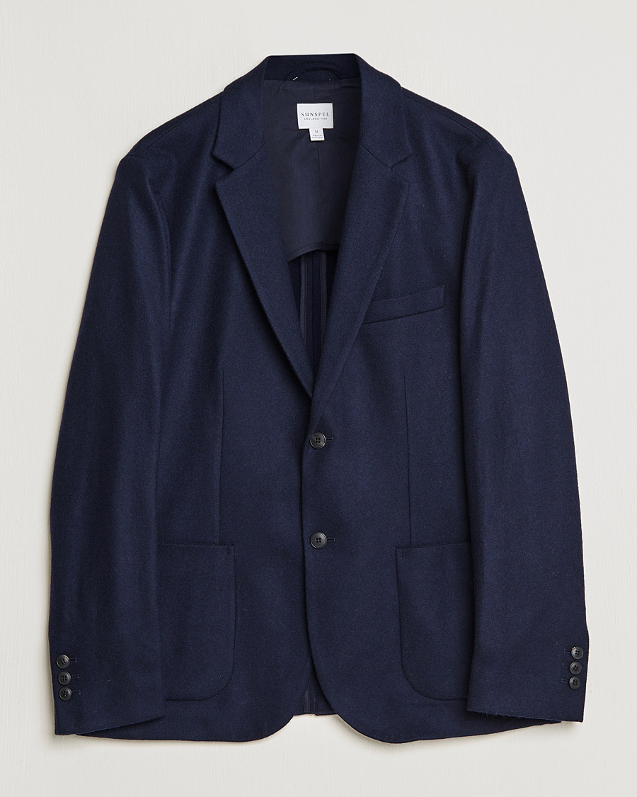 Mies | Pikkutakit | Sunspel | Boiled Wool Jersey Blazer Navy