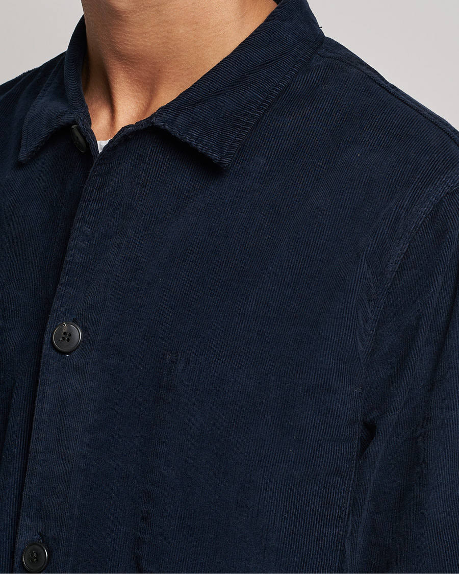 Mies | Kauluspaidat | Sunspel | Twin Pocket Cotton Corduroy Shirt Jacket Navy