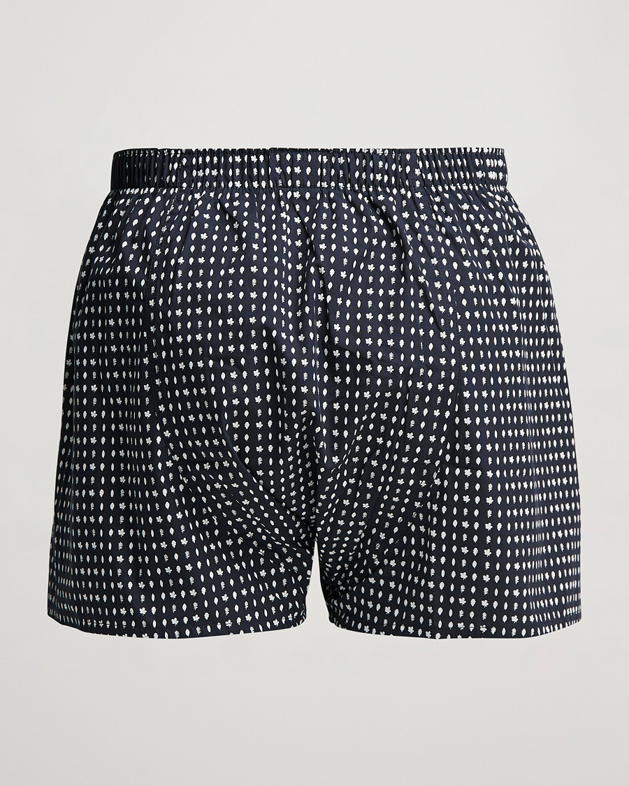 Mies | Boxerit | Sunspel | Printed Cotton Boxer Shorts Dark Navy