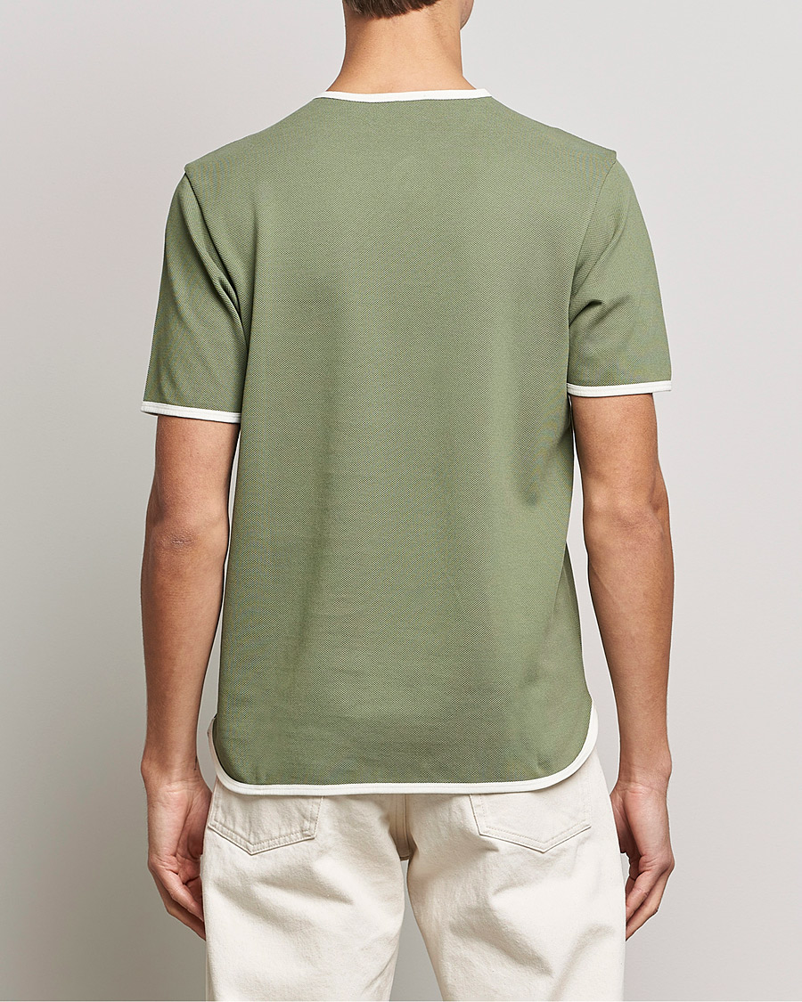 Mies | T-paidat | Sunspel | Paul Weller Heavy Cotton Pique Henley T-Shirt Dark Sage